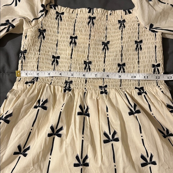 So Me Cream Mini Dress with Black Bow Print - Picture 7 of 9